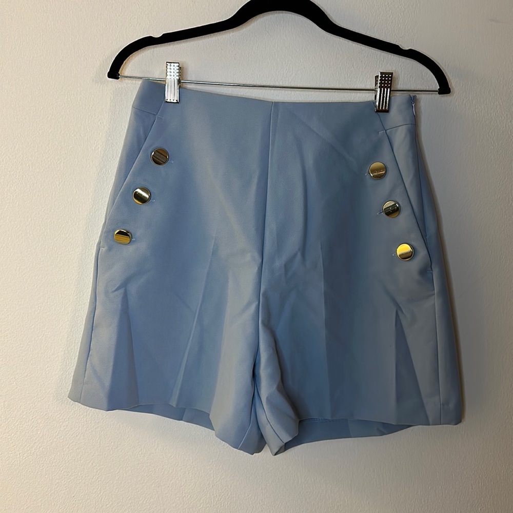 ZARA POWDER BLUE/GRAY SHORTS. Size US M. Good condition. Never worn.